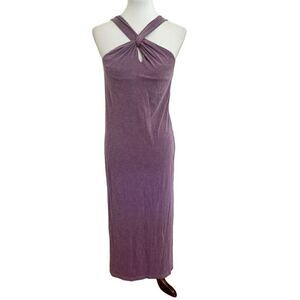 Anthropologie Sundry Keyhole Midi Dress Violet Purple Size 1 = Small (4-6)